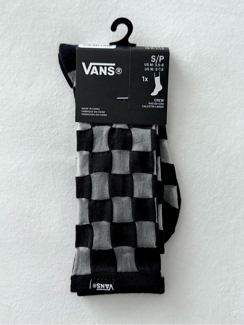 Checkerboard Hazy Sheer Crew Socks